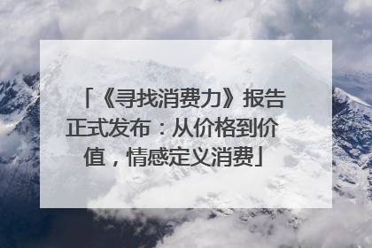 《寻找消费力》报告正式发布：从价格到价值，情感定义消费