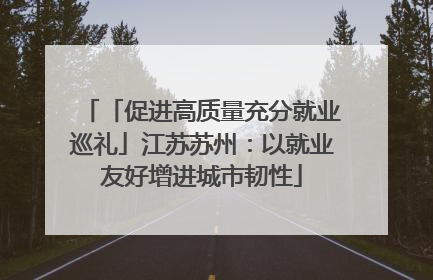 「促进高质量充分就业巡礼」江苏苏州：以就业友好增进城市韧性