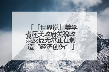 「世界说」美学者斥美政府关税政策反复无常正在制造“经济创伤”