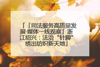 「司法服务高质量发展·媒体一线观察」浙江绍兴：法治“针脚”绣出纺织新天地