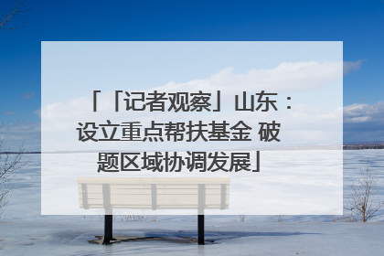 「记者观察」山东：设立重点帮扶基金 破题区域协调发展