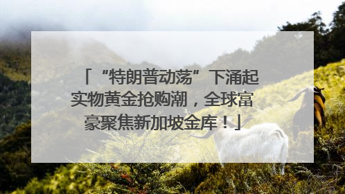 “特朗普动荡”下涌起实物黄金抢购潮，全球富豪聚焦新加坡金库！