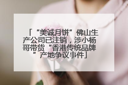 “美诚月饼”佛山生产公司已注销，涉小杨哥带货“香港传统品牌”产地争议事件