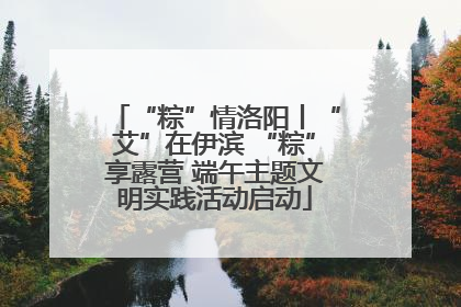 “粽”情洛阳丨“艾”在伊滨 “粽”享露营 端午主题文明实践活动启动