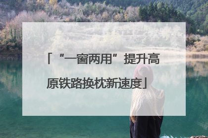 “一窗两用”提升高原铁路换枕新速度