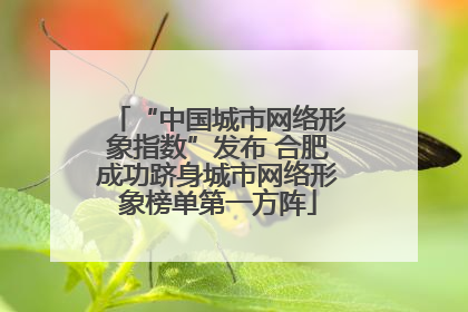 “中国城市网络形象指数”发布 合肥成功跻身城市网络形象榜单第一方阵