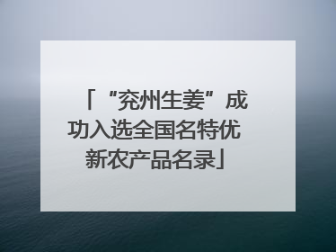 “兖州生姜”成功入选全国名特优新农产品名录