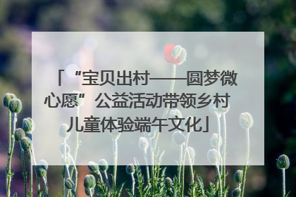 “宝贝出村——圆梦微心愿”公益活动带领乡村儿童体验端午文化