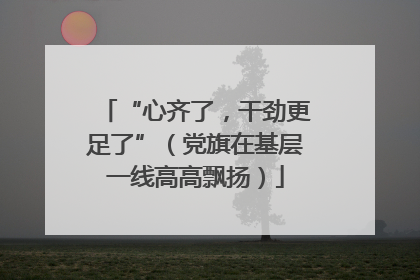 “心齐了，干劲更足了”（党旗在基层一线高高飘扬）