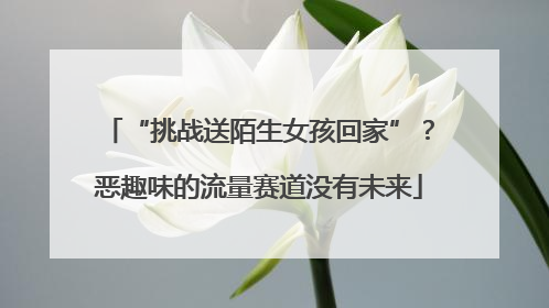 “挑战送陌生女孩回家”？恶趣味的流量赛道没有未来