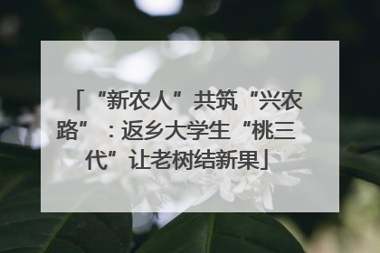 “新农人”共筑“兴农路”：返乡大学生“桃三代”让老树结新果