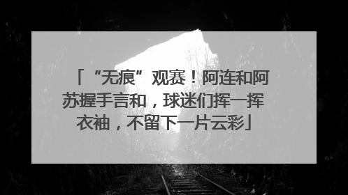 “无痕”观赛！阿连和阿苏握手言和，球迷们挥一挥衣袖，不留下一片云彩