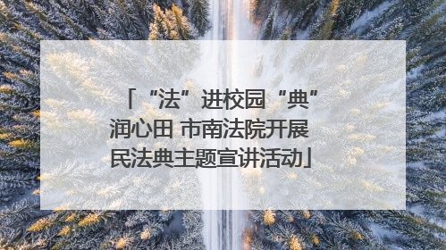 “法”进校园“典”润心田 市南法院开展民法典主题宣讲活动