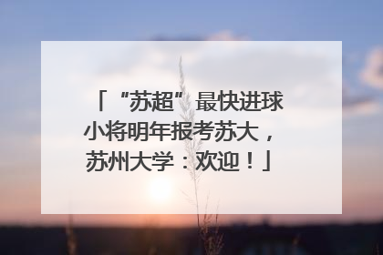 “苏超”最快进球小将明年报考苏大，苏州大学：欢迎！