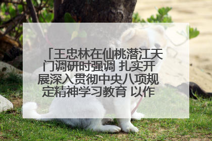 王忠林在仙桃潜江天门调研时强调 扎实开展深入贯彻中央八项规定精神学习教育 以作风建设新成效加快推动高质量发展
