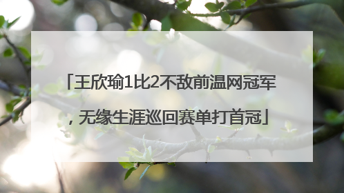 王欣瑜1比2不敌前温网冠军，无缘生涯巡回赛单打首冠