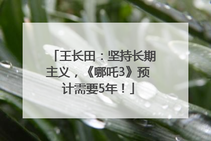 王长田：坚持长期主义，《哪吒3》预计需要5年！