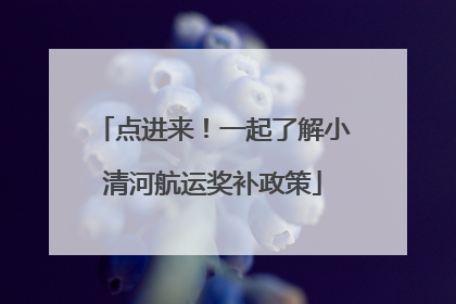 点进来！一起了解小清河航运奖补政策