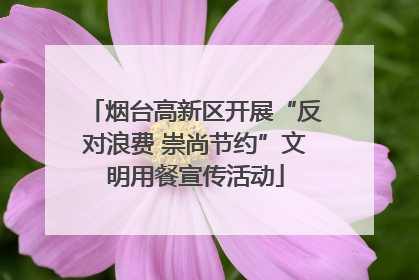 烟台高新区开展“反对浪费 崇尚节约”文明用餐宣传活动