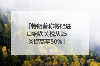 特朗普称将把进口钢铁关税从25%提高至50%