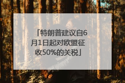 特朗普建议自6月1日起对欧盟征收50%的关税