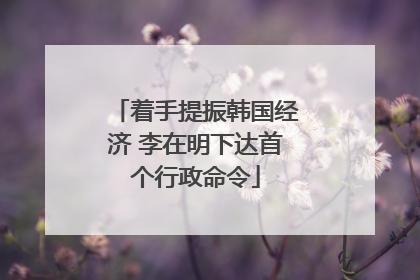着手提振韩国经济 李在明下达首个行政命令