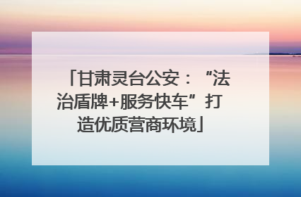 甘肃灵台公安：“法治盾牌+服务快车”打造优质营商环境