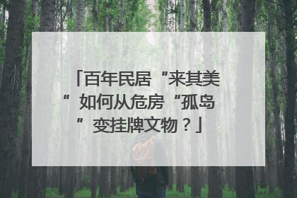 百年民居“来其美”如何从危房“孤岛”变挂牌文物？