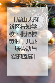 眉山天府新区行知学校：枇杷橙黄时，共赴一场劳动与爱的盛宴