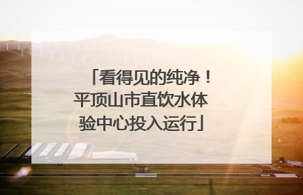 看得见的纯净！平顶山市直饮水体验中心投入运行