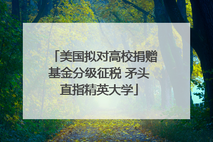 美国拟对高校捐赠基金分级征税 矛头直指精英大学