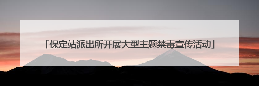 保定站派出所开展大型主题禁毒宣传活动