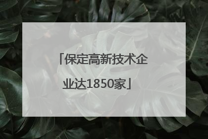保定高新技术企业达1850家