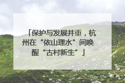 保护与发展并重，杭州在“依山理水”间唤醒“古村新生”