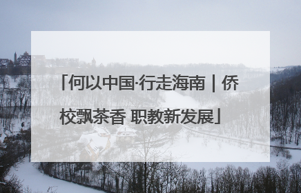 何以中国·行走海南｜侨校飘茶香 职教新发展
