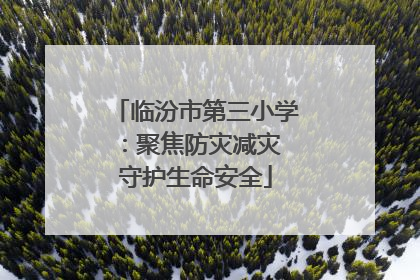 临汾市第三小学：聚焦防灾减灾 守护生命安全