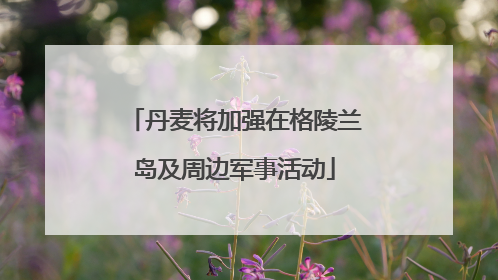 丹麦将加强在格陵兰岛及周边军事活动