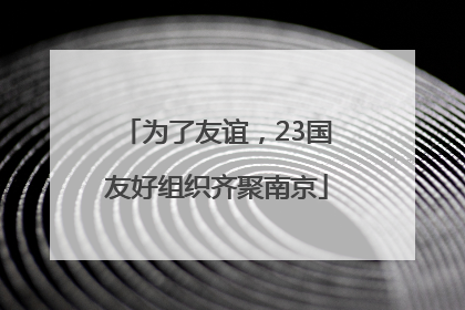 为了友谊，23国友好组织齐聚南京