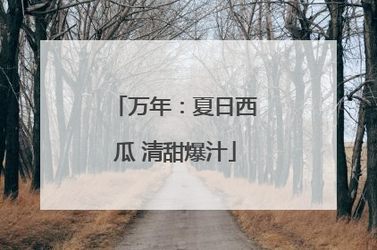 万年：夏日西瓜 清甜爆汁