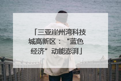 三亚崖州湾科技城高新区：“蓝色经济”动能澎湃
