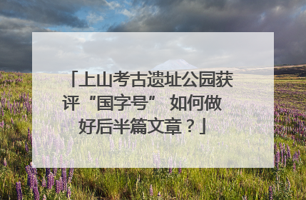 上山考古遗址公园获评“国字号” 如何做好后半篇文章？