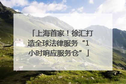 上海首家！徐汇打造全球法律服务“1小时响应服务仓”