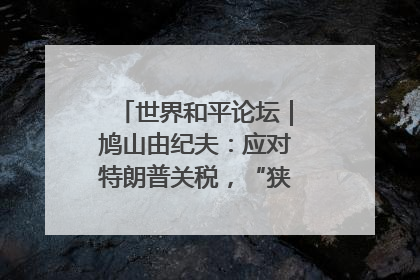 世界和平论坛｜鸠山由纪夫：应对特朗普关税，“狭路相逢勇者胜”