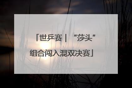 世乒赛｜“莎头”组合闯入混双决赛