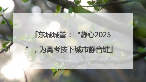 东城城管：“静心2025”，为高考按下城市静音键