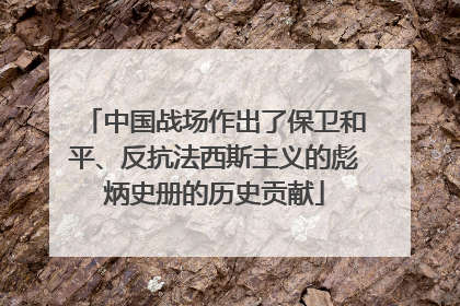 中国战场作出了保卫和平、反抗法西斯主义的彪炳史册的历史贡献
