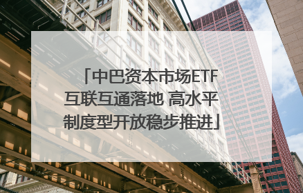 中巴资本市场ETF互联互通落地 高水平制度型开放稳步推进