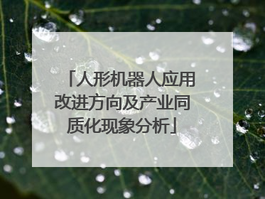 人形机器人应用改进方向及产业同质化现象分析