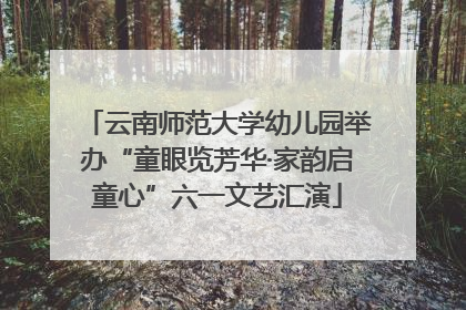 云南师范大学幼儿园举办“童眼览芳华·家韵启童心”六一文艺汇演