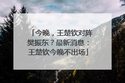 今晚，王楚钦对阵樊振东？最新消息：王楚钦今晚不出场